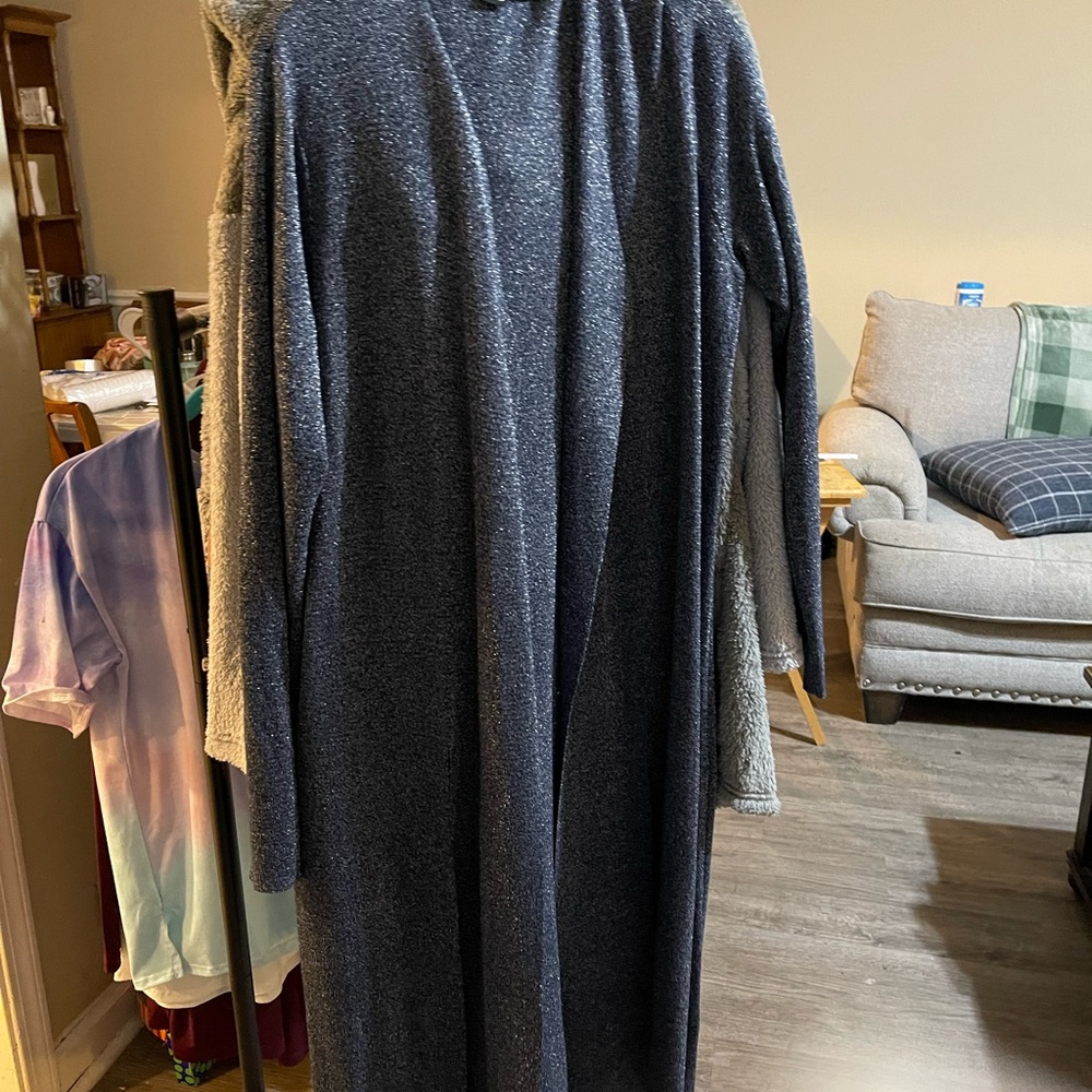 Long Gray Knit Cardigan